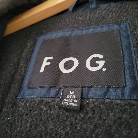 London Fog Navy Blue Coat Corduroy Collar Fleece Medium - Picture 7 of 11